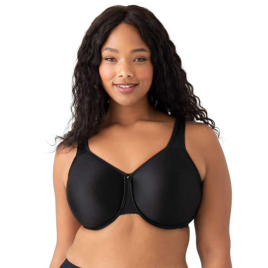Wacoal Women's Basic Beauty Unlined Full Figure Underwire Bra, Black, 40DD